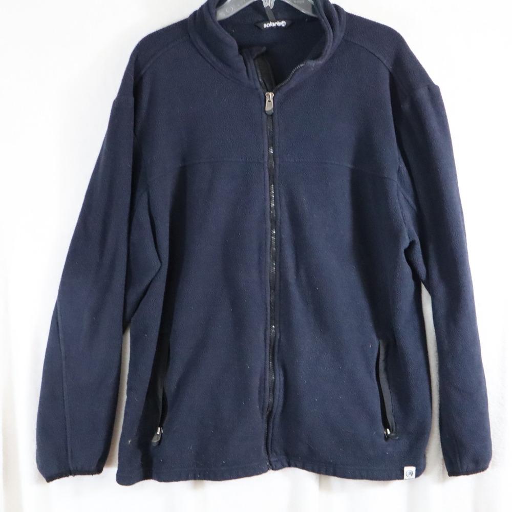 SOLARIS Mens Large Blue Fleece Lightweight Full Zip Jacket